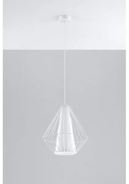Lampadario a sospensione con filo DEMI 1xE27/60W/230V bianco