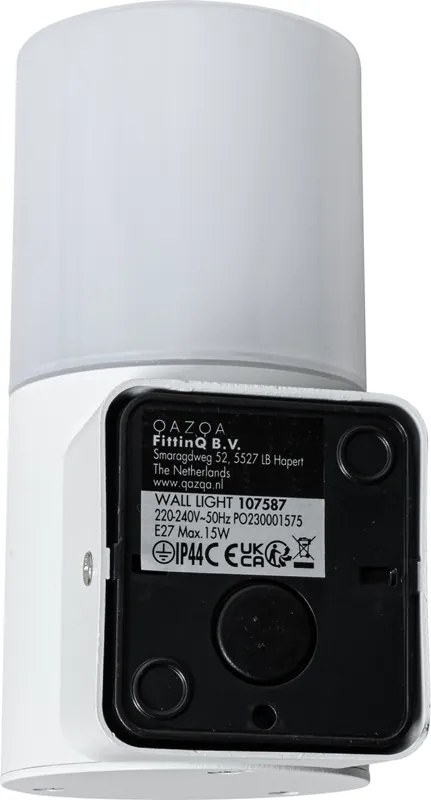 Lampada da parete moderna per esterno bianca con paralume opalino IP44 - Odense