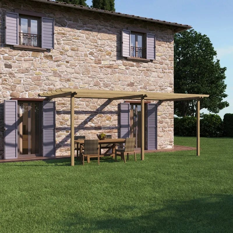 Pergola Orange in legno struttura naturale L 600 x P 300 x H 249 cm