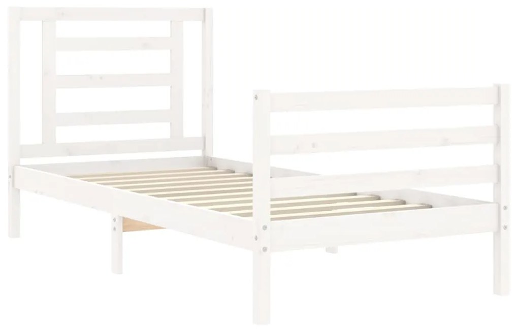 Giroletto con testiera bianco small single legno massello