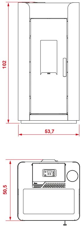 Stufa A Pellet Ad Aria Canalizzabile 12kw Serbatoio 20 Kg In Acciaio Rosso Bordeaux Royal Alida Air 120