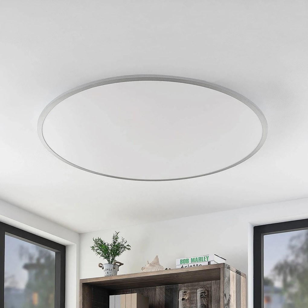 Lindby Plafoniera LED Narima, 4.000 K, Ø 100 cm, argento