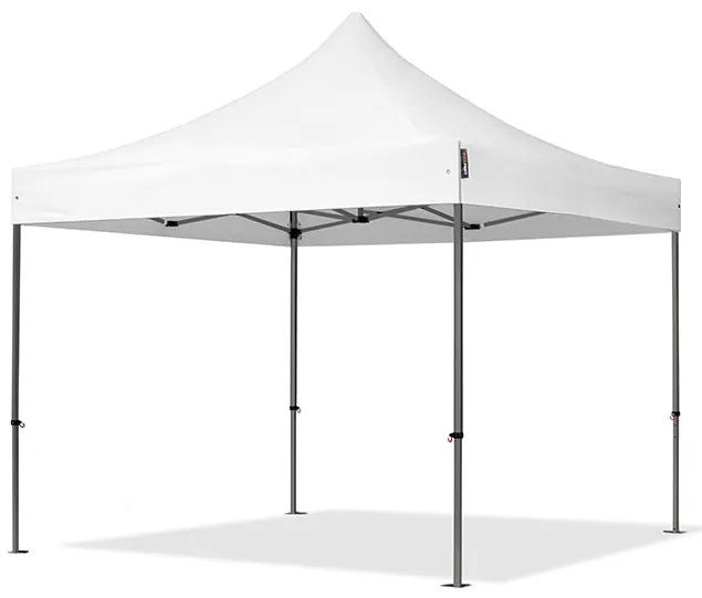 TOOLPORT 3x3 m gazebo pieghevole PVC ignifugo con laterali (finestre panoramiche), PREMIUM acciaio, bianco - (600112)