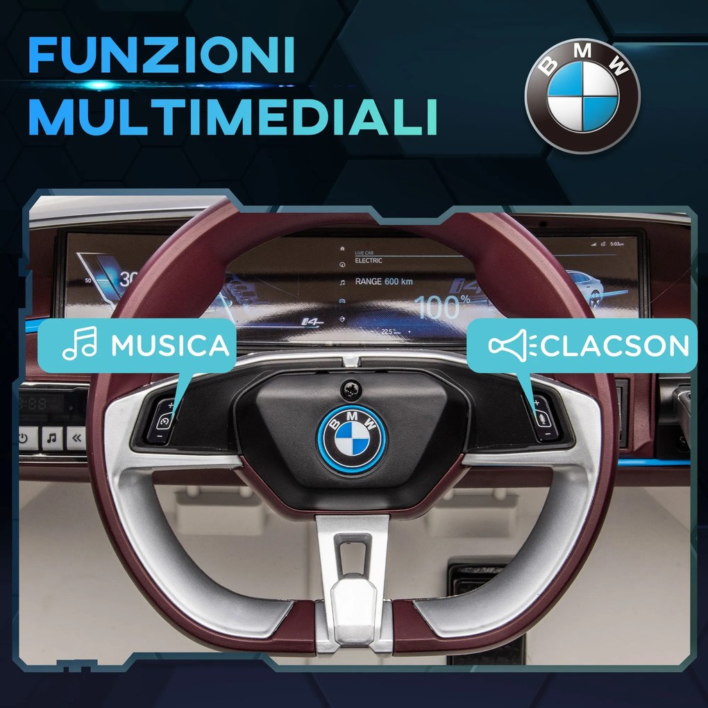 Macchina Elettrica per Bambini 12V con Licenza BMW I4 Bianca...
