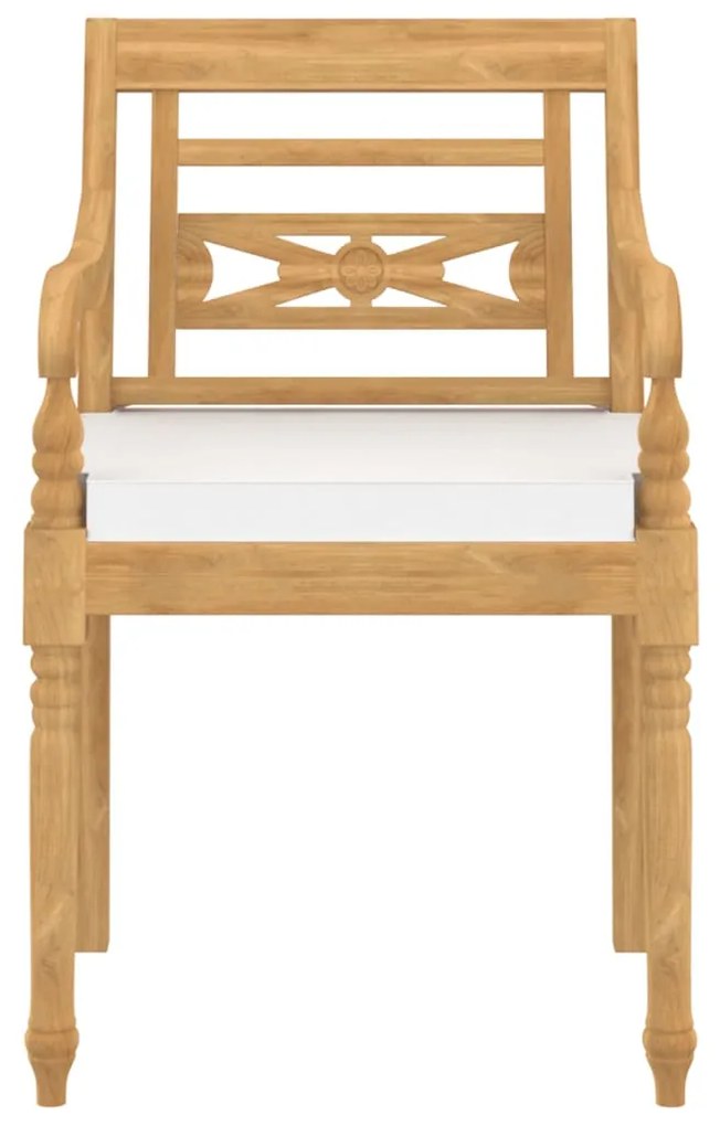 Sedie Batavia con Cuscini 6 pz in Legno Massello di Teak