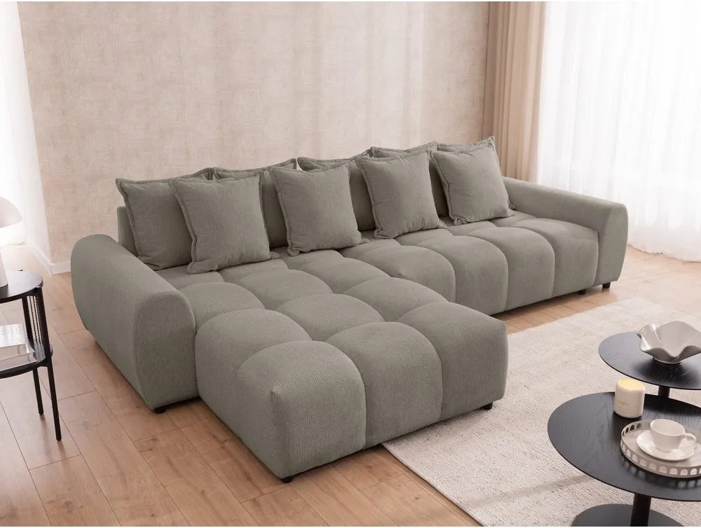 Divano angolare grigio tortora (con penisola a sinistra/con chaise lounge) Albane – Ropez