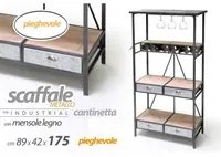 Mobile scaffale cantinetta con ripiani cassetti urban cm 89 x 42 x 175 h