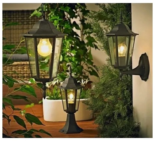 Lampadario da esterno 1xE27/20W/230V IP43 nero