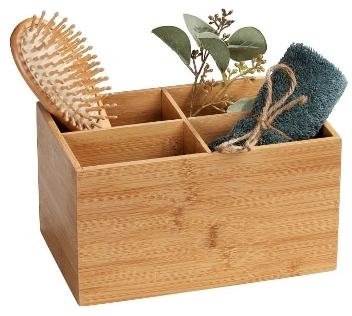 Organizzatore per il bagno in bambù con 4 scomparti Terra - Wenko