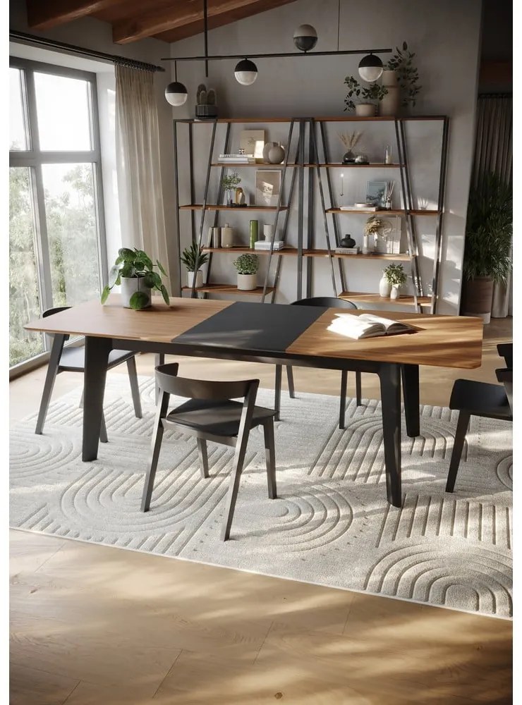 Tavolo da pranzo pieghevole con piano in legno di noce in colore naturale 100x180 cm Shadow - TemaHome