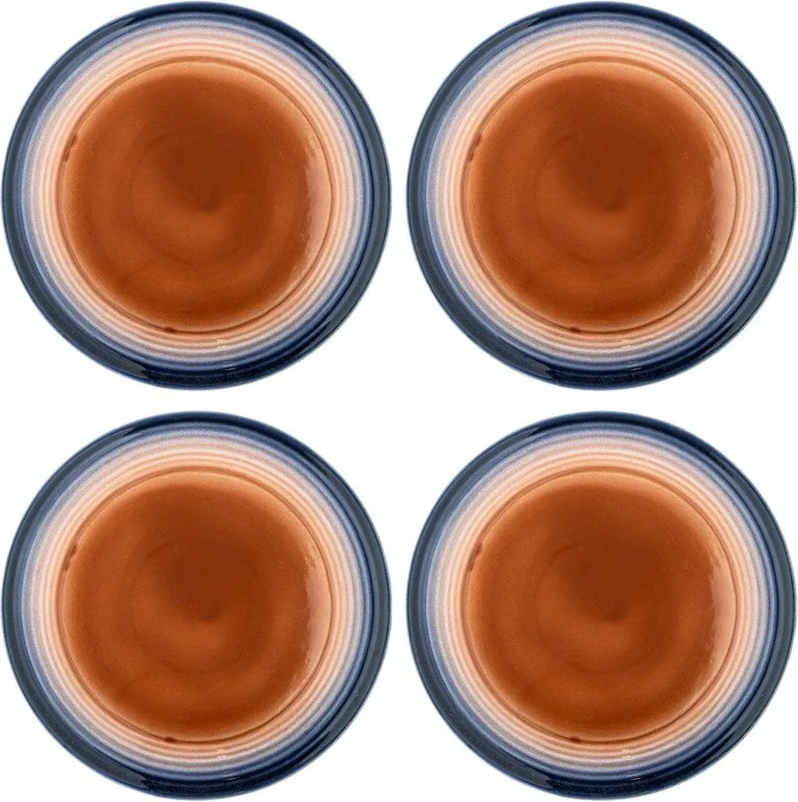 Set di piatti blu/arancioni in gres 4 pz ø 27 cm Tatum – Bloomingville