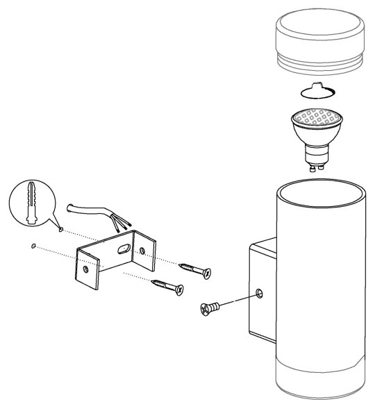 Eglo 92736 - Applique da esterno RIGA-LED GU10/2,5W/230V