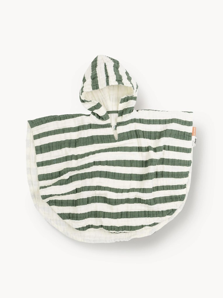 Poncho da bagno per bambini in cotone organico Stripes