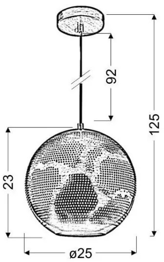 Lampadario a sospensione con filo SFINKS 1xE27/60W/230V