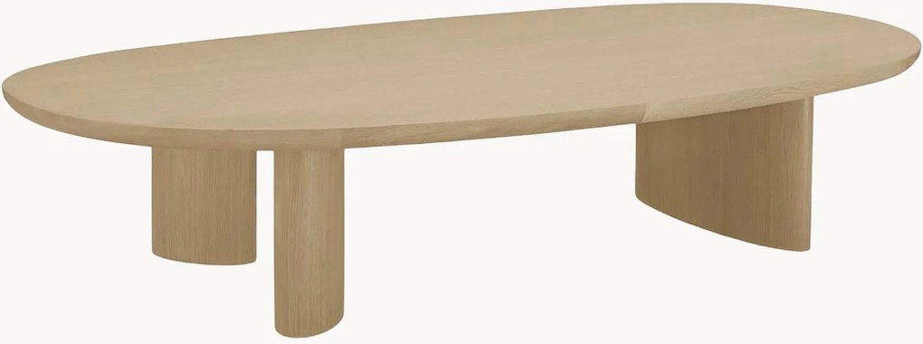 Tavolino da salotto ovale in legno fatto a mano Lindner