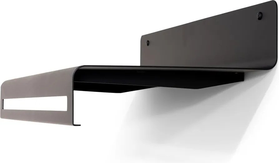 Attaccapanni da parete nero in metallo con scaffale 78 cm Sway – Spinder Design