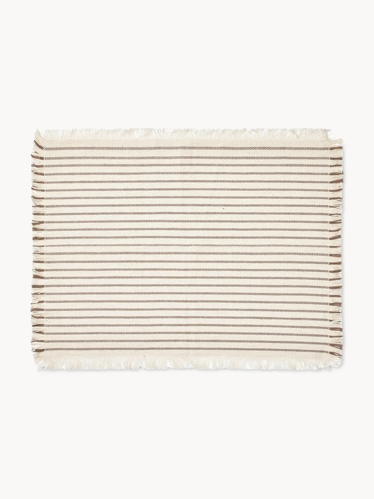 Set di 2 tovagliette in cotone con frange Elouise