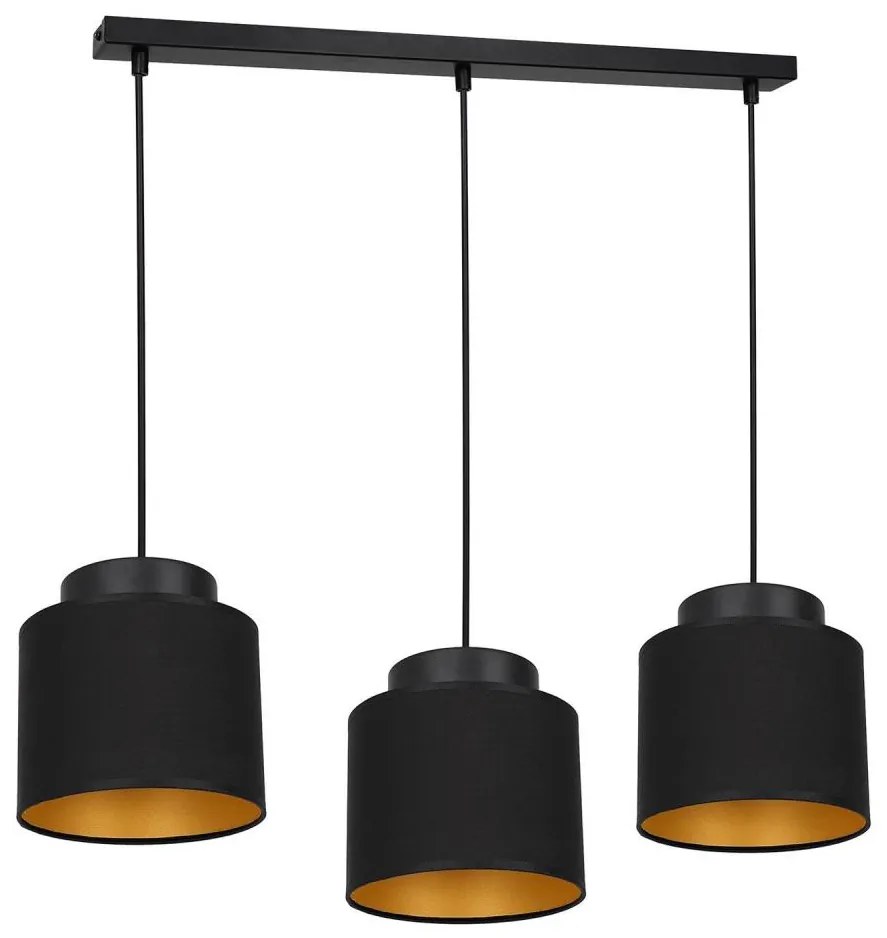 Lampadario su filo FRODI 3xE27/60W/230V nero