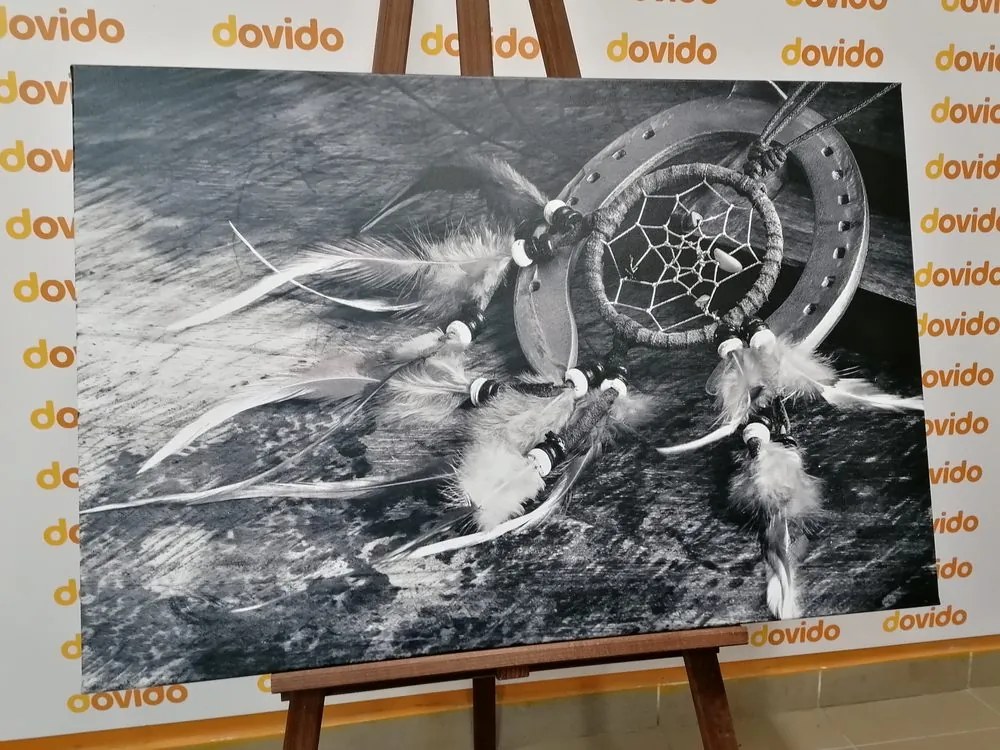 Quadro su tela – Acchiappasogni in bianco e nero