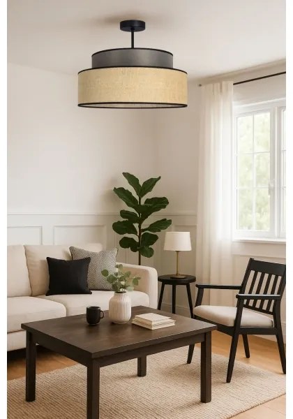 Lampadario a plafone BOHO 1xE27/60W/230V diametro 40 cm marrone/beige