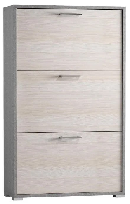 Scarpiera doppia profondità 3 ante doppia profondità L 67 x H 112 x P 28 cm 18 paia, grigio