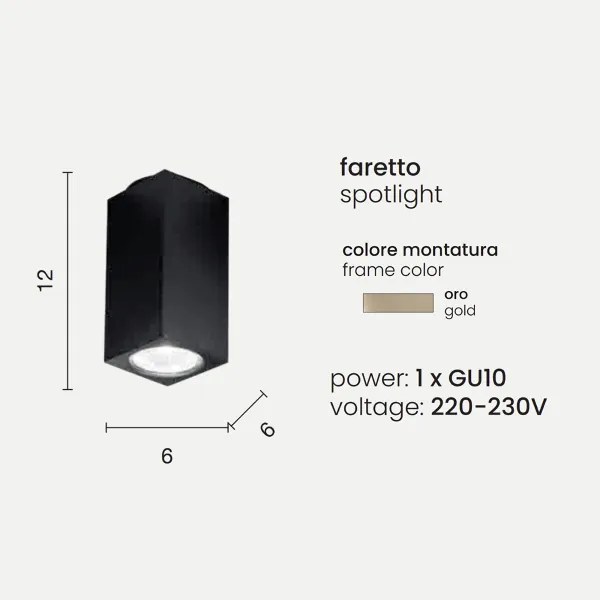 Lampada faretto da interno moderna Oro - ALOA 1 luce GU10