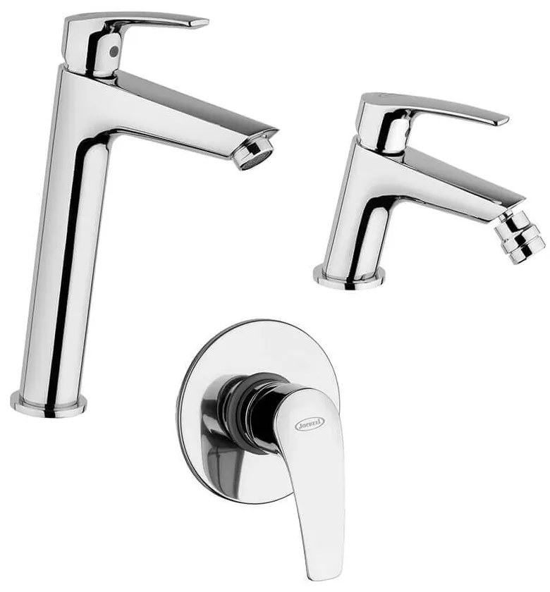 Miscelatori in set Lucente Jacuzzi | Rubinetteria incasso doccia lavabo alto e bidet per piletta click clack