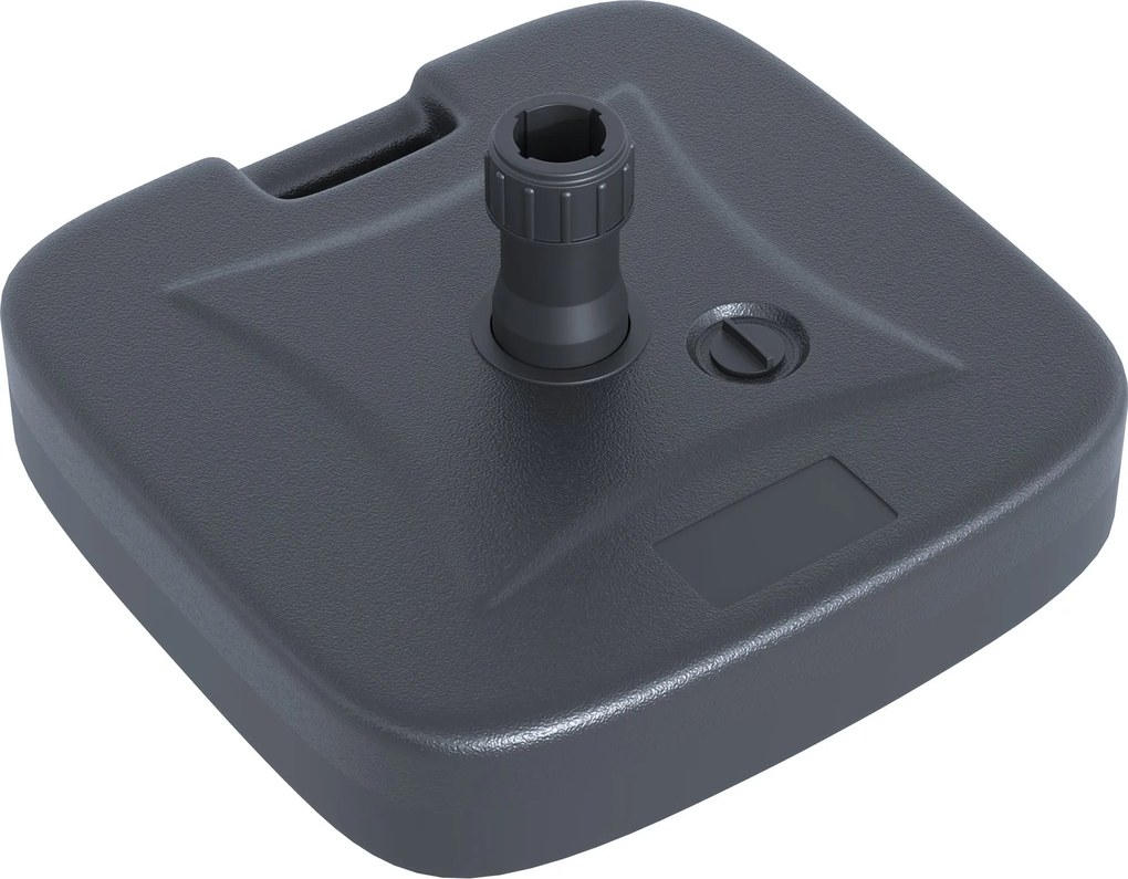 Base per Ombrellone da Giardino Ø38 Riempibile 20-30 Kg HDPE Nero 46x45x26 cm...