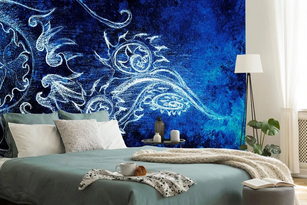 Carta da parati – Disegno straordinario blu