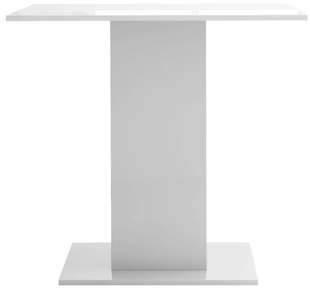 Tavolo da pranzo bianco lucido 80x80x75 cm in truciolato
