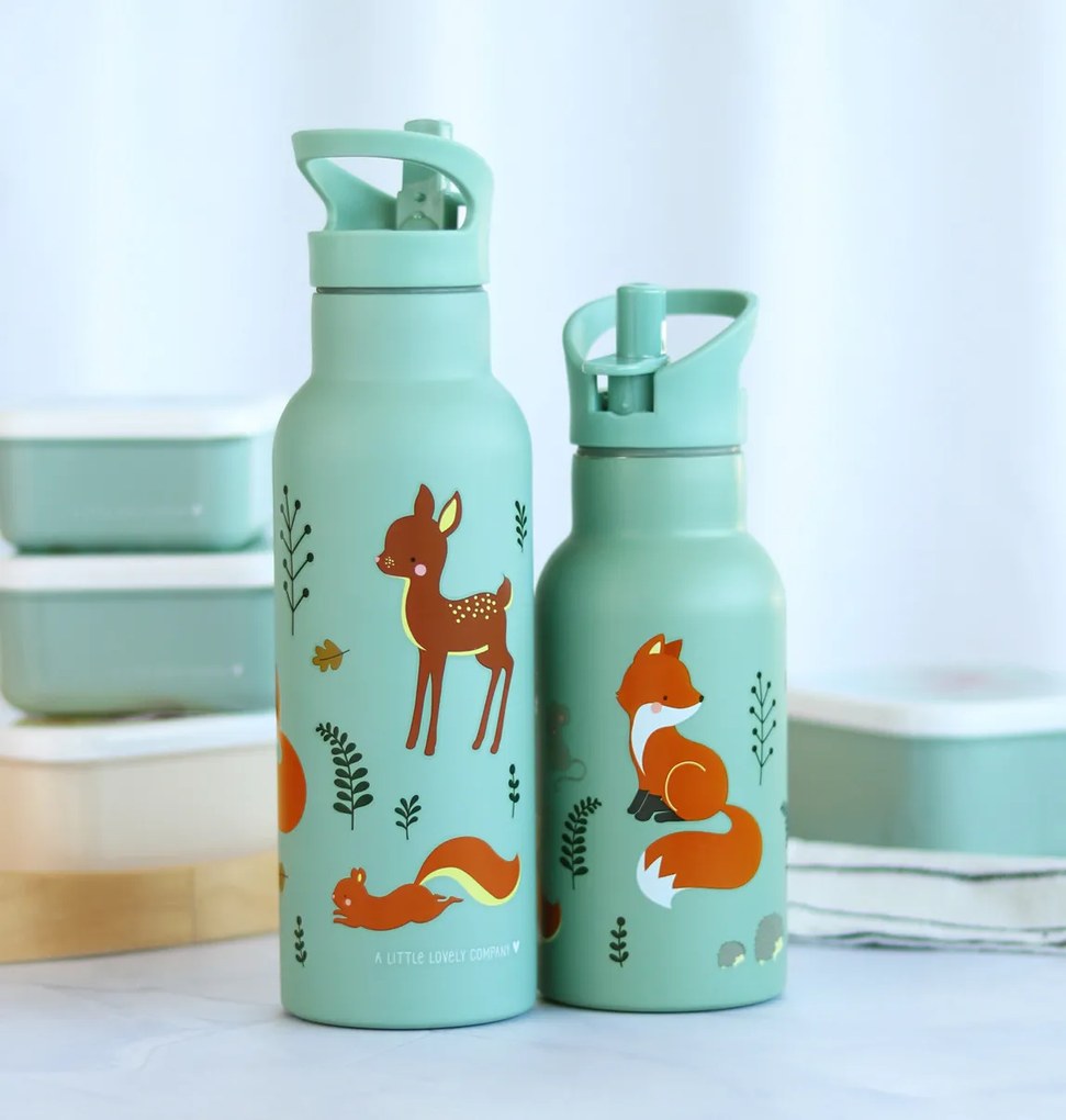 A Little Lovely Company - borraccia in acciaio inox, 500 ml - amici del bosco