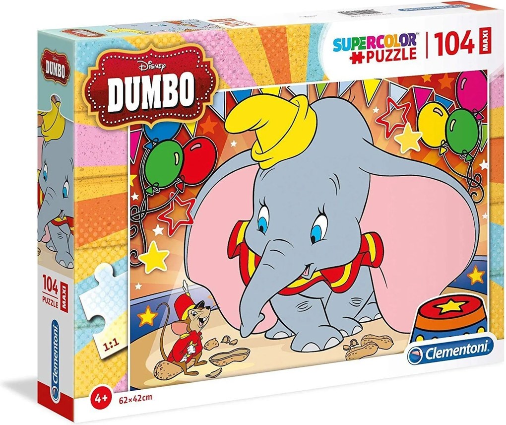 Puzzle maxi Clementoni Disney Dumbo elefantino 104 pz gioco per bambino 1450