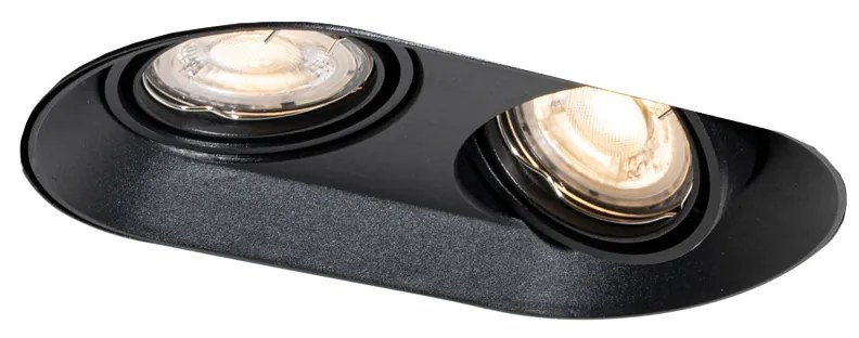 Faretto da incasso rotondo nero GU10 50mm 2 luci - Hubs
