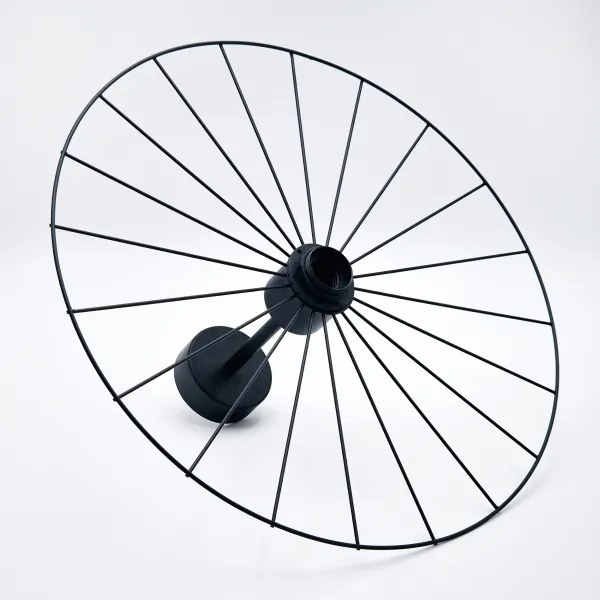 Lampadario a sospensione con supporto rigido MONTANA 1xE27/15W/230V diametro 45 cm nero