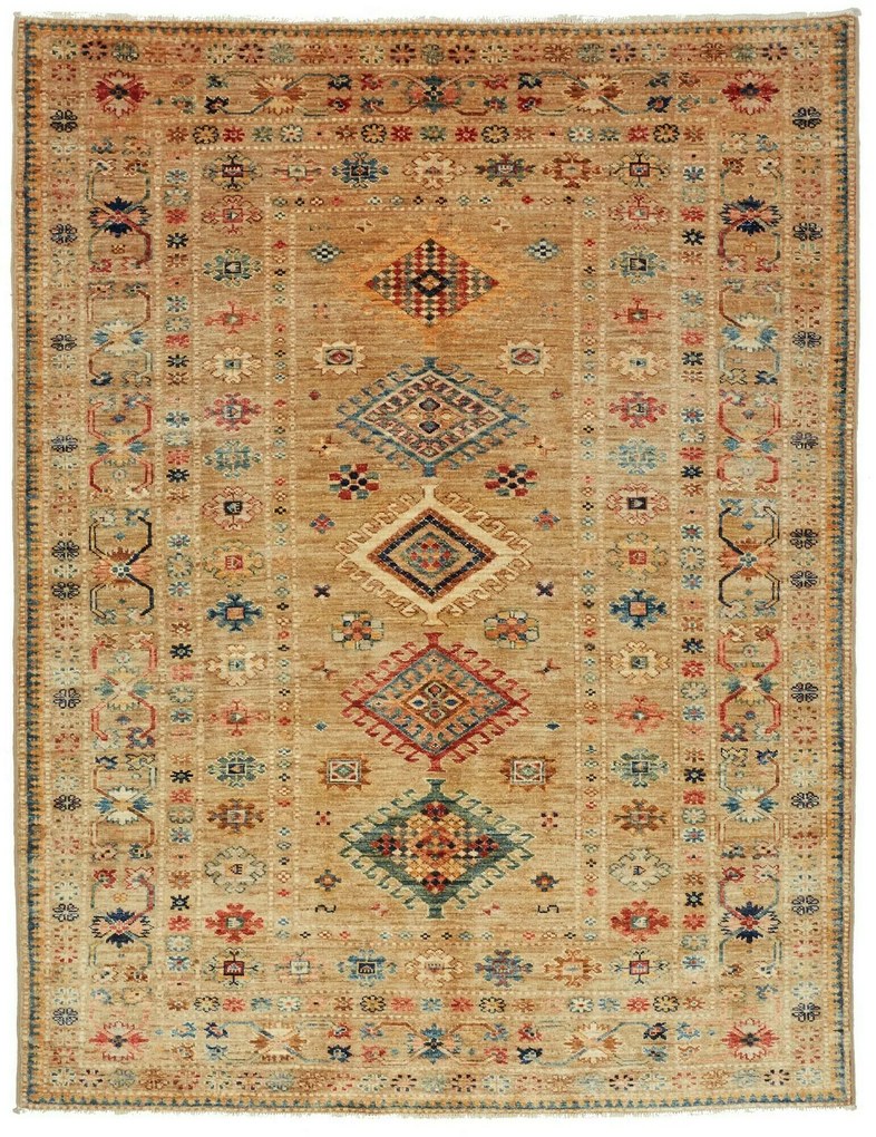 Kazak Tappeto 200x150 Marrone (Pakistan) Annodato A Mano