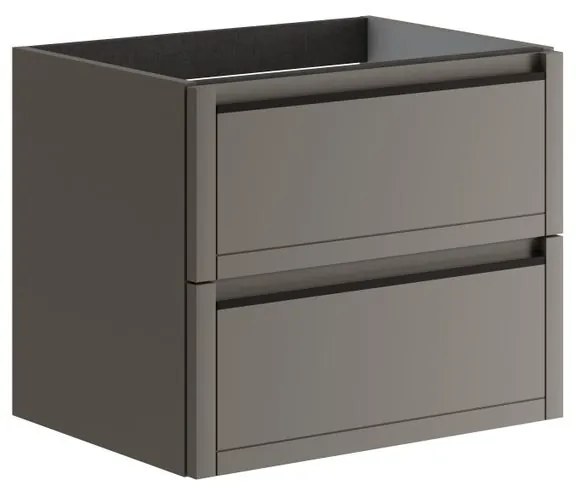 Mobile da bagno sotto lavabo Tratto grigio opaco L 59.5 x H 50 x P 45.5 cm 2 cassetti, lavabo non incluso