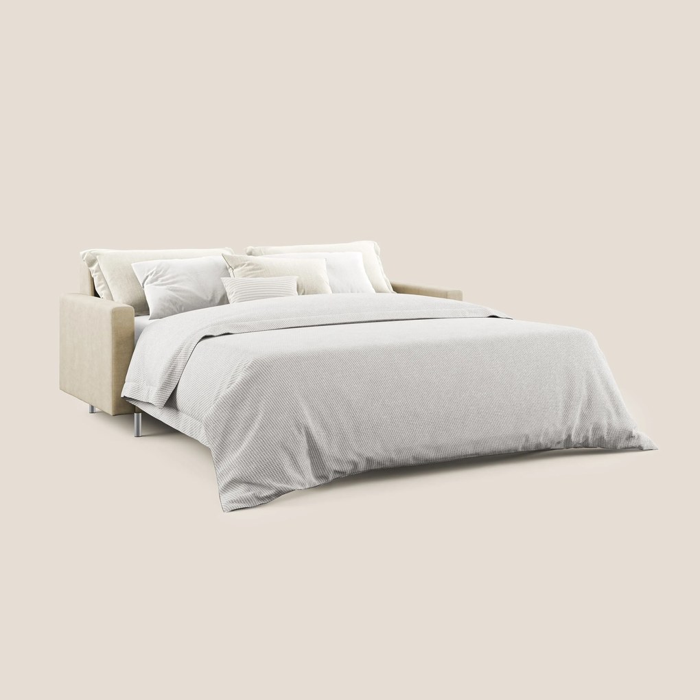 Megan divano letto matrimoniale in microfibra smacchiabile T11 beige