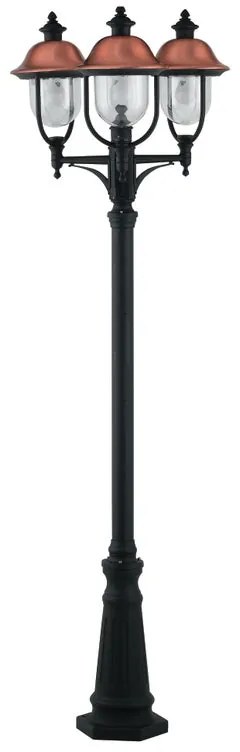 Lampione da giardino, Venezia H 230 cm, rame, IP44 INTEC