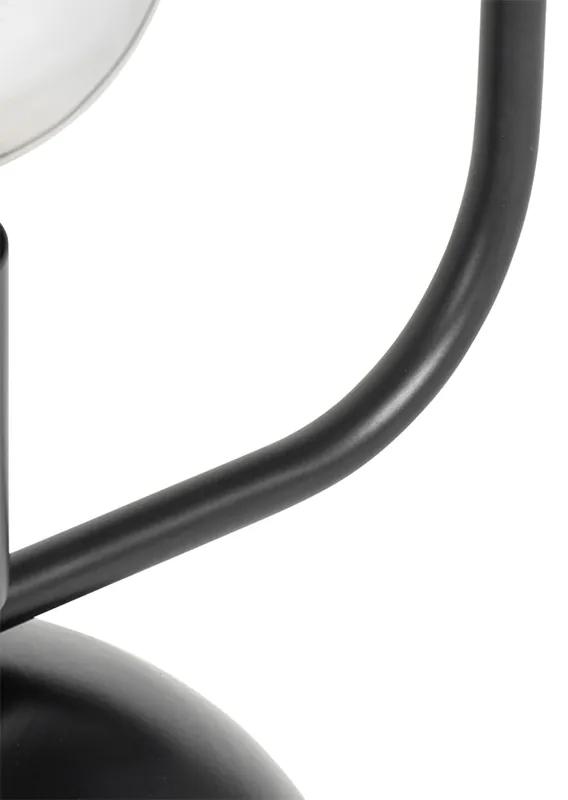Lampada da tavolo moderna nera con vetro rettangolare - Roslini
