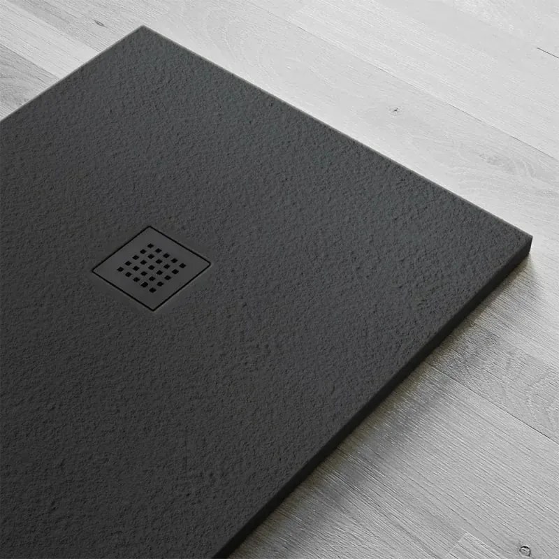 Piatto doccia resina 70x170 antracite pietra filo pavimento slim Loren