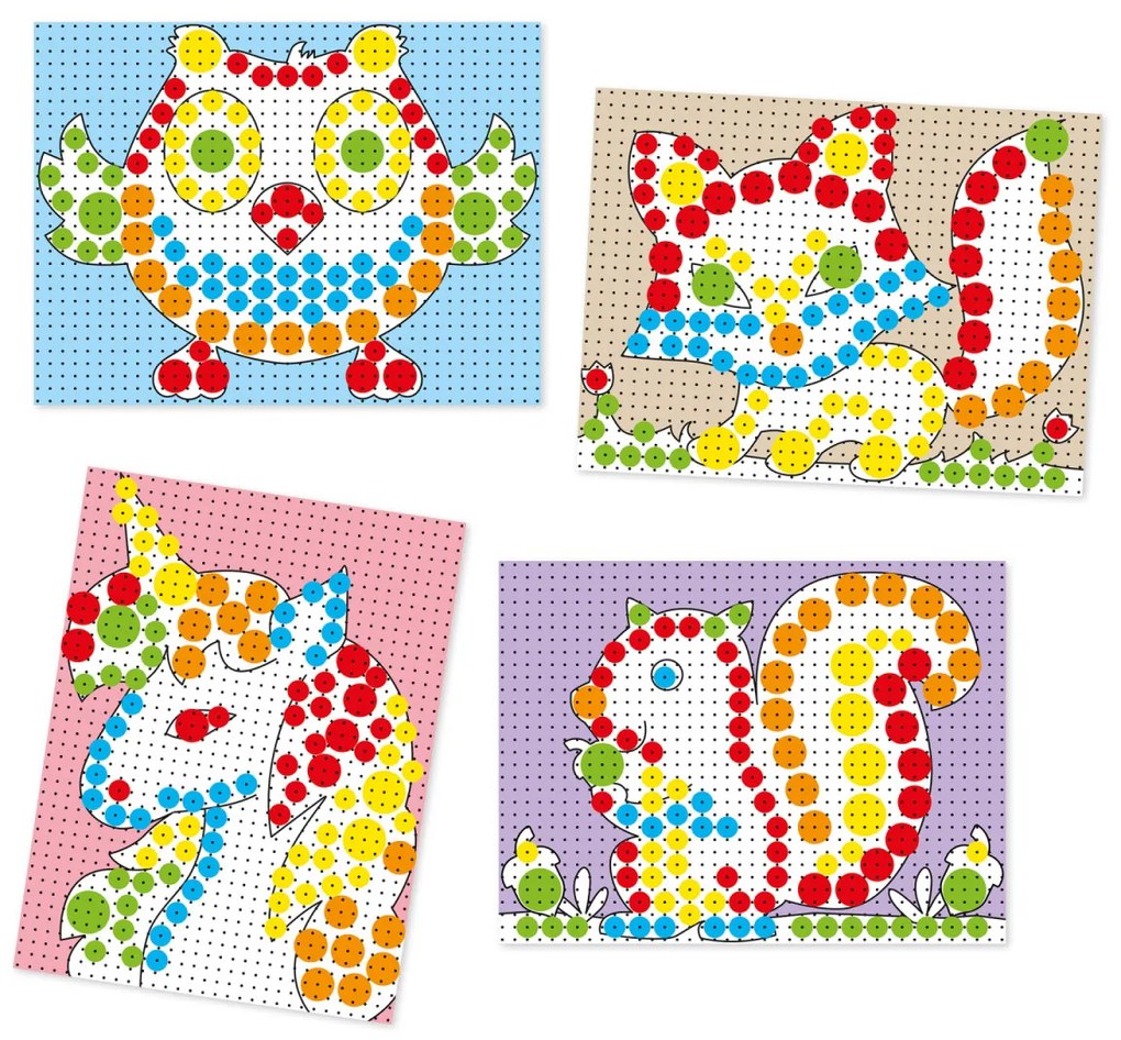 Mosaico Fantacolor Tab - 150 pezzi, 3 dimensioni di chiodini