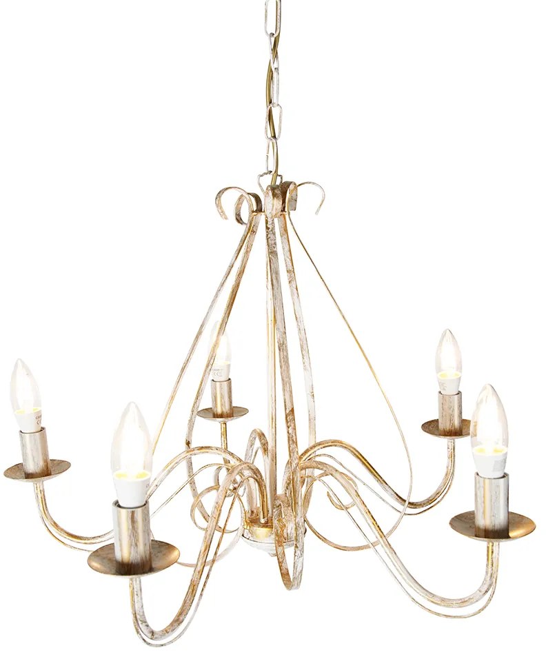 Lampadario intelligente bianco 5 luci incl. Wifi B35 - Giuseppe