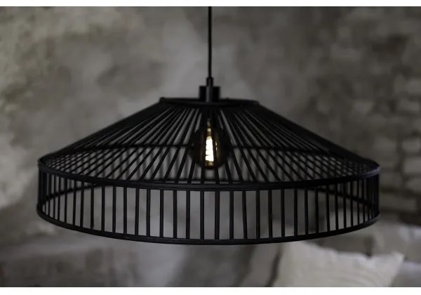 Markslöjd 108782 - Lampadario a sospensione con filo TAPA 1xE27/40W/230V nero/bambù