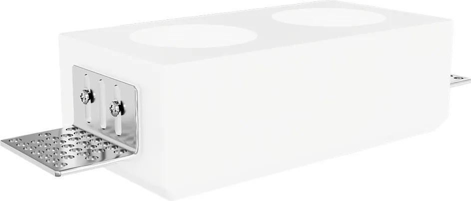 Portafaretto Rettangolare 150x80mm 2xGU10 in Gesso Effetto Tondo