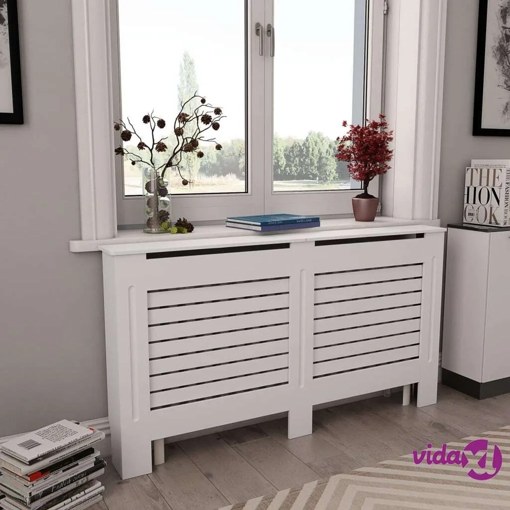vidaXL Coperture per Radiatori 2 pz Bianche 152x19x81,5 cm in MDF