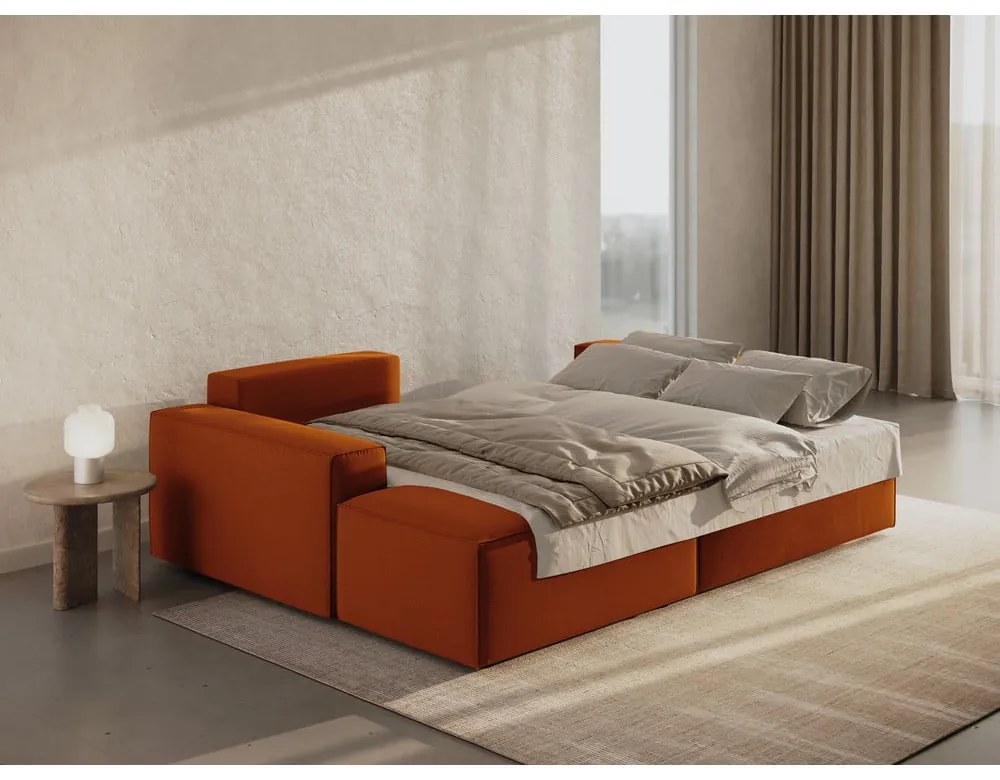 Divano letto color mattone (angolo sinistro) Jodie - Micadoni Home