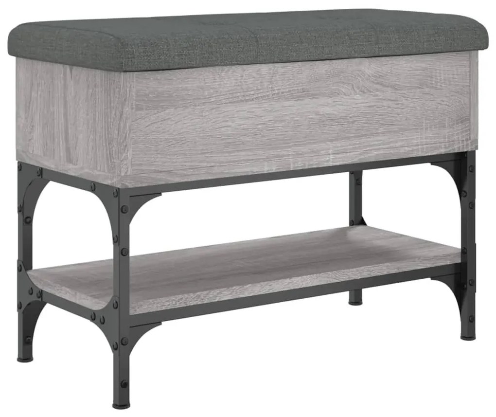 Panca porta scarpe grigio sonoma 62x32x45 cm legno multistrato