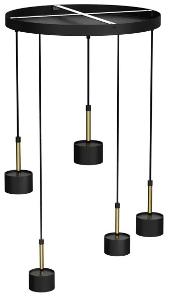 Lampadario su corda ARENA 5xGX53/11W/230V nero/oro