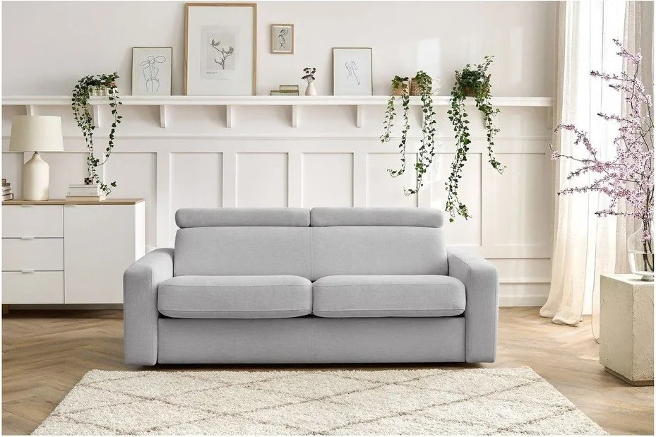 Divano in grigio chiaro allungabile 195 cm Monaco – Bobochic Paris