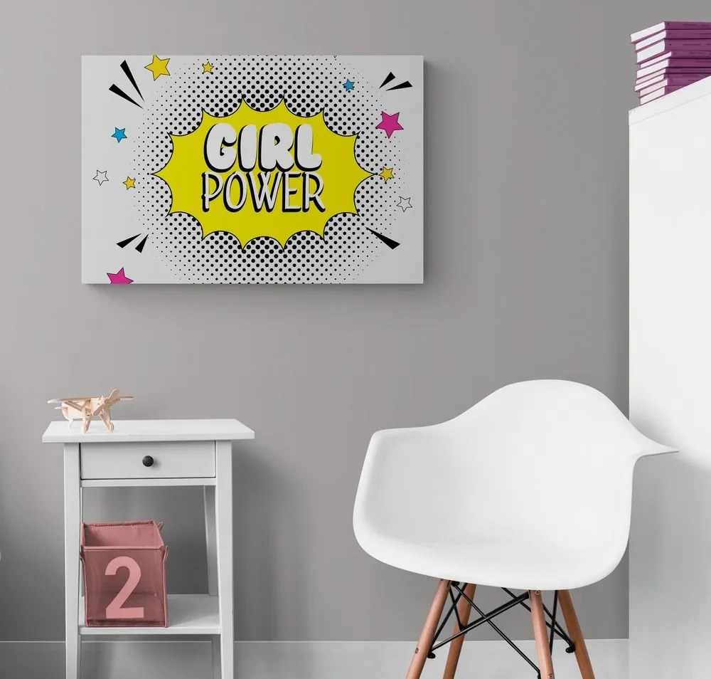 Quadro su tela – Con scritta pop art - GIRL POWER